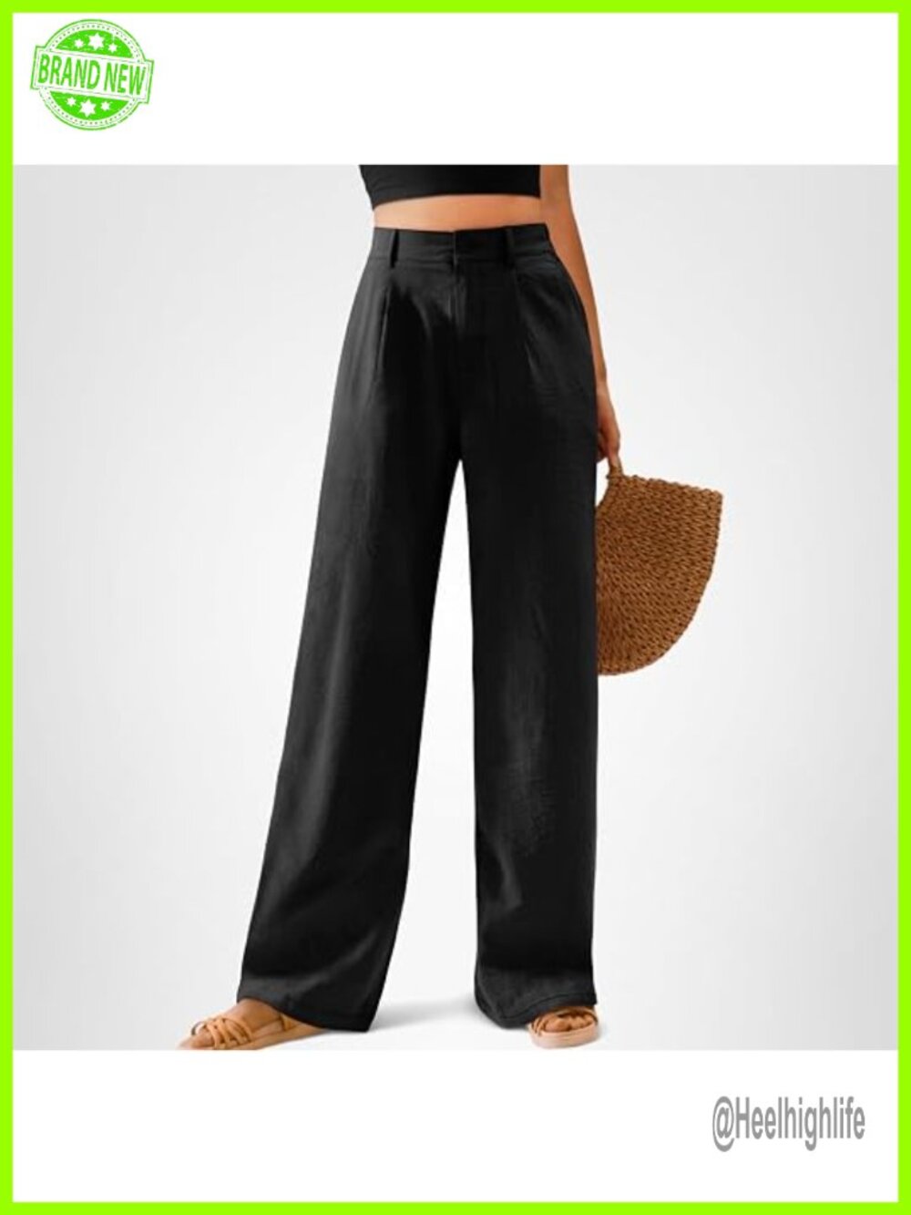 Wide Leg Palazzo Pants High Waisted Button Down Casual